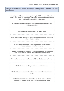 Cuban Missile Crisis chronological card sort