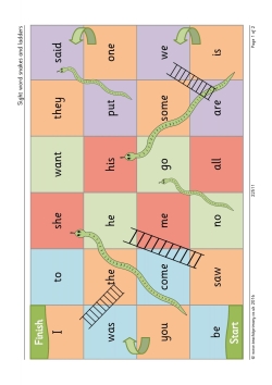 Sight word snakes and ladders