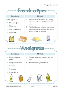 Recipes for success! – making crêpes and vinaigrette