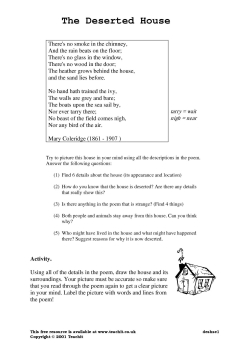 A copy of the poem, with activities A copy of the poem, with activities