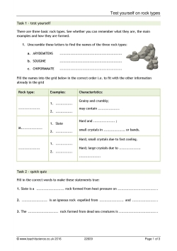 Test yourself on rock types