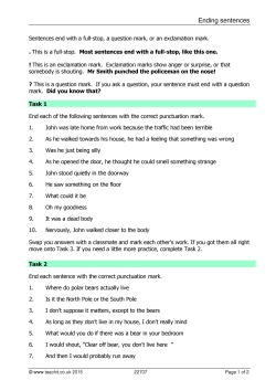 Ending sentences