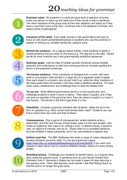 20 teaching ideas for grammar 20 teaching ideas for grammar
