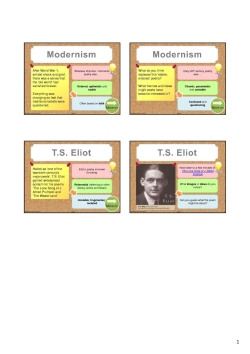 An introduction to Modernism and T.S. Eliot