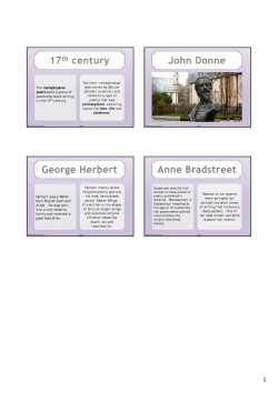 17th century poetry - useful context 17th century poetry - useful context