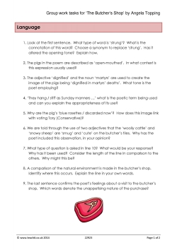 Text 1 - 'The Butcher's Shop'