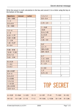 Secret decimal message