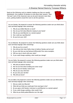 Hot-seating character activity