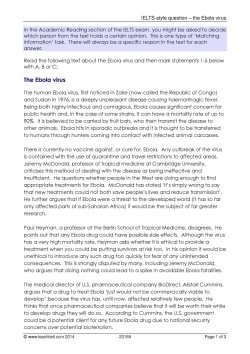 IELTS-style question – the Ebola virus