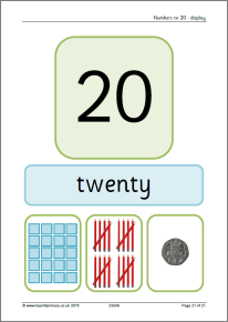 Numbers to 20 - display