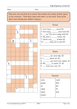 High frequency crosswords