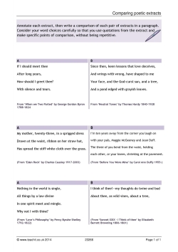 Comparing poetic extracts