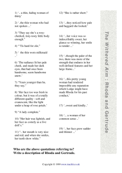 Key quotations: Rhoda and Gertrude