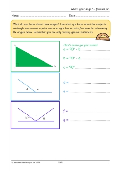 What's your angle? – formula fun