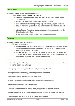 Using capital letters and full stops correctly