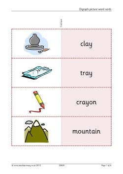 Digraph picture word cards