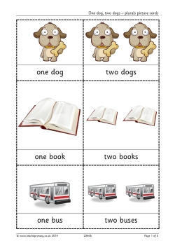 One dog, two dogs – plurals picture cards