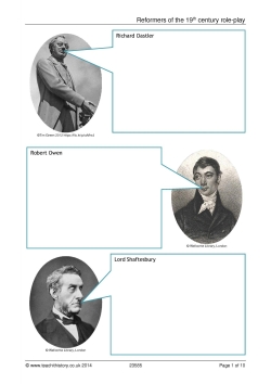 Reformers of the 19th century role-play