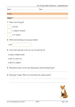 Go Fox by Helen Dunmore Reading Comprehension