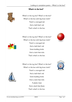Cumulative Poems – What's in the box?