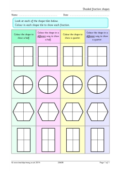 Shaded fraction shapes