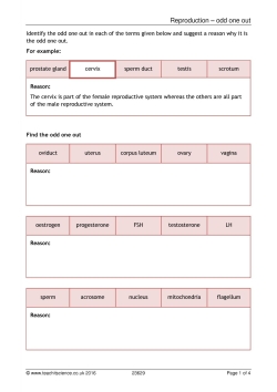 Reproduction – odd one out Reproduction – odd one out
