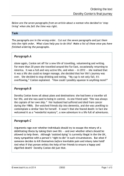 Ordering the text