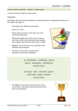 Enzymes - 4 activities