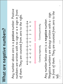 Negative numbers – ordering and finding the difference