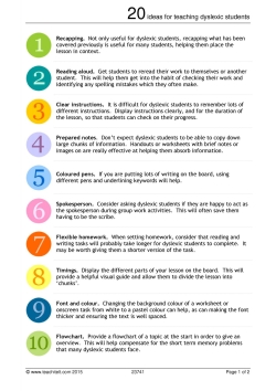 20 ideas for teaching dyslexic students