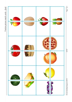 Fraction picture match cards – food
