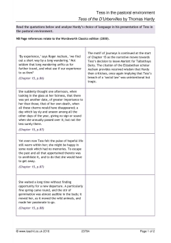 Tess in the pastoral environment