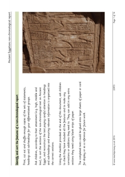 Ancient Egyptians non-chronological report