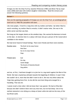 Reading and comparing modern literary prose