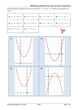 Matching quadratic and cubic curves to equations