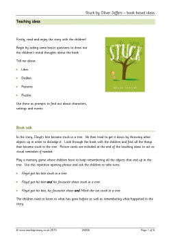'Stuck' by Oliver Jeffers – book based ideas