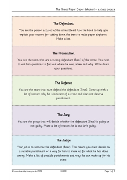 The Great Paper Caper - a class debate