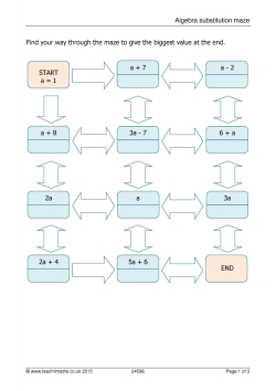 Algebra substitution maze