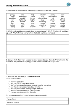 Writing a character sketch