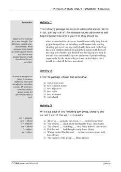 Punctuation and grammar practice