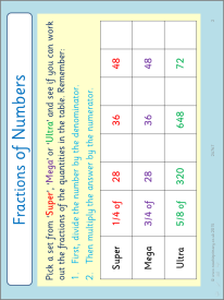 Fractions of numbers
