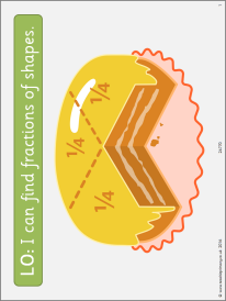 Design a cake – fractions of shapes