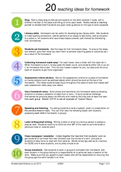 20 teaching ideas for homework