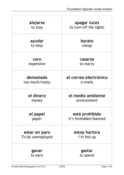 Foundation Spanish vocab revision