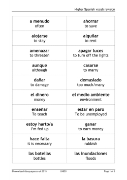 Higher Spanish vocab revision