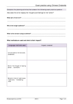 Exam practice using 'Chinese Cinderella'