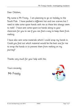 Mr Frosty's hand – investigating insulators