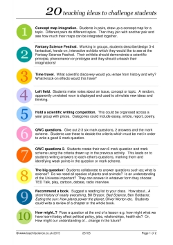 20 teaching ideas to challenge students in Science