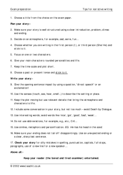 Tips for narrative writing in an exam