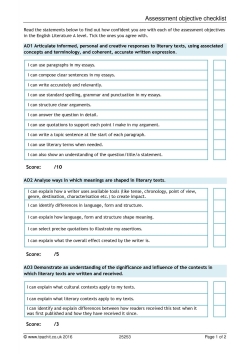 Assessment objective checklist